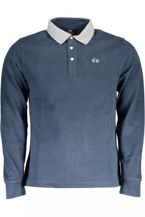 Priser på La Martina Blue Cotton Herre Polo Shirt