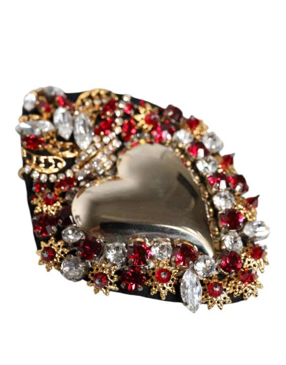 Priser på Dolce & Gabbana Gold Tone Brass Sacred Heart Crystal Embellished Brooch