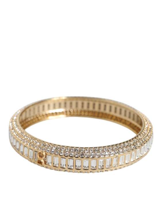 Priser på Dolce & Gabbana Gold Tone Brass Crystal Stass DG Round Bangle Bracelet