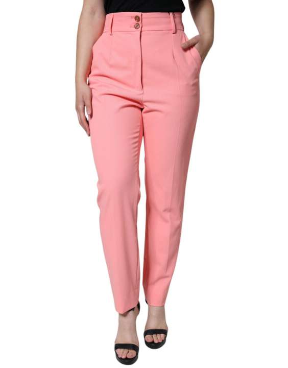 Priser på Dolce & Gabbana Rose Pink Polyester High Waist Tapered Pants