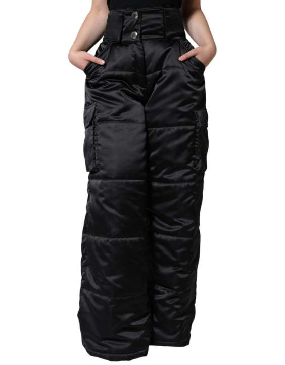 Priser på Dolce & Gabbana Black Quilted High Waist Dame Boot Cut Pants