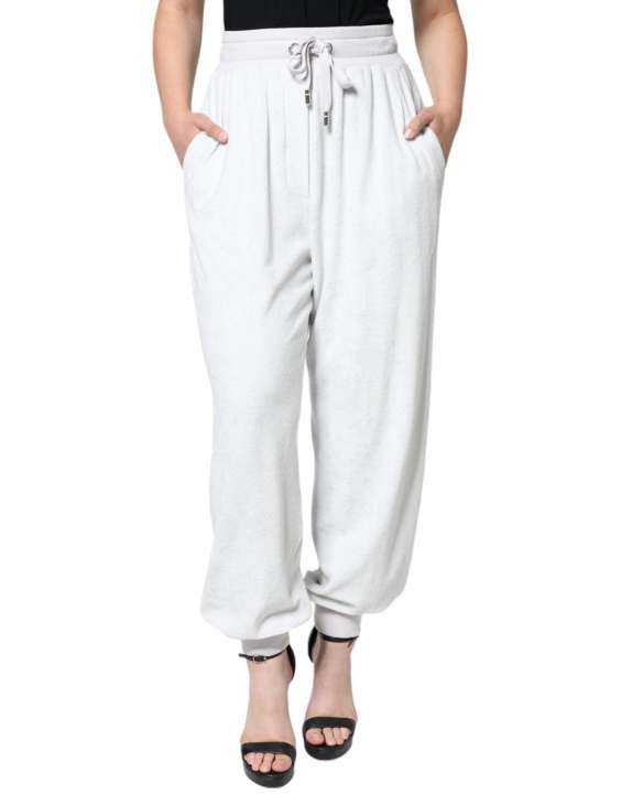 Priser på Dolce & Gabbana White Nylon Jogger Sweatpants Pants