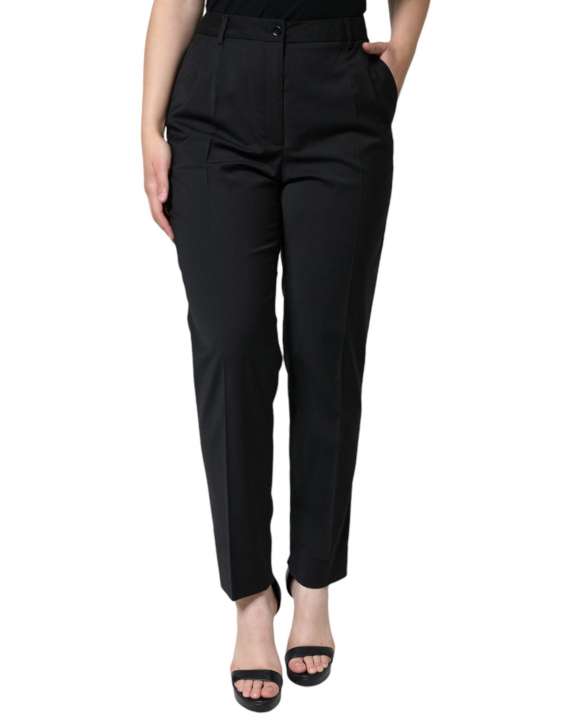 Priser på Dolce & Gabbana Black High Waist Tapered Dame Pants