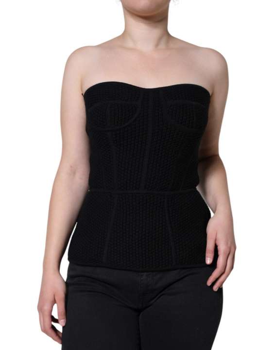 Priser på Dolce & Gabbana Black Bustier Sleeveless Corset Blouse Top