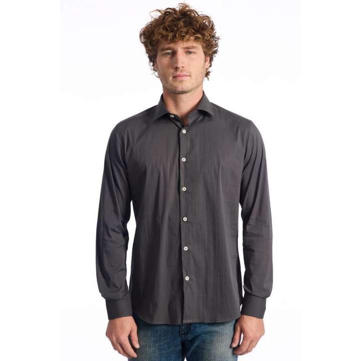 Priser på Baldinini Trend Gray Cotton Shirt