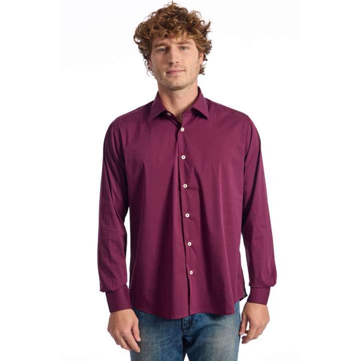 Priser på Baldinini Trend Burgundy Cotton Shirt