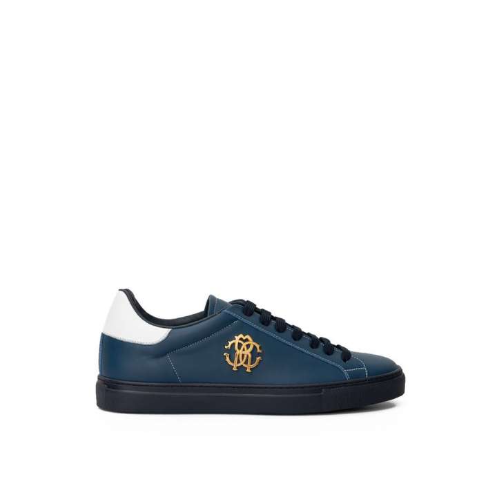 Priser på Roberto Cavalli Blue Leather Sneakers