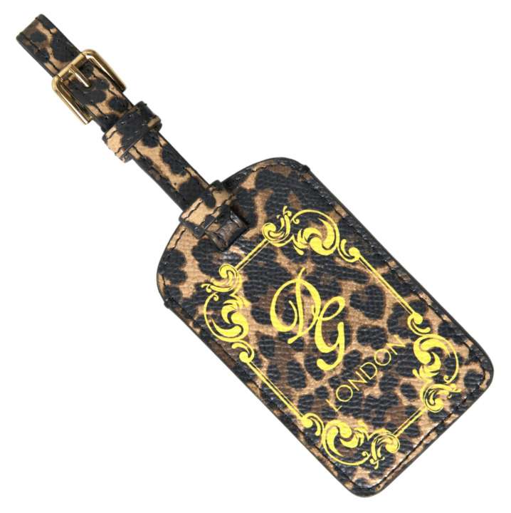 Priser på Dolce & Gabbana Elegant Leopard Leather Luggage Tag