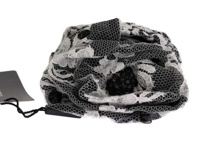 Priser på Dolce & Gabbana Elegant Black & White Floral Lace Crystal Hair Claw