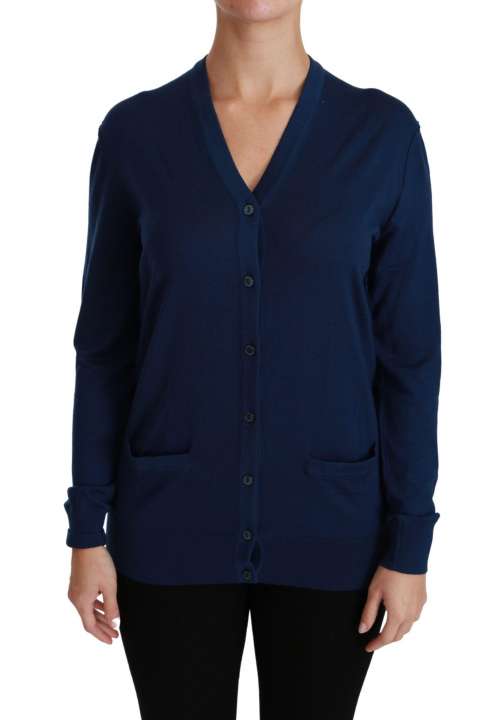 Priser på Dolce & Gabbana Elegant Blue Virgin Wool Cardigan