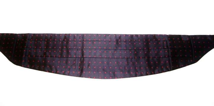 Priser på Dolce & Gabbana Elegant Silk Black Cummerbund with Red Polka Dots