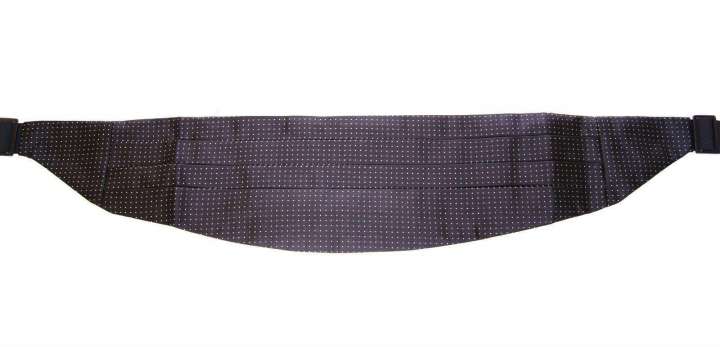 Priser på Dolce & Gabbana Elegant Black Silk Cummerbund with Polka Dots