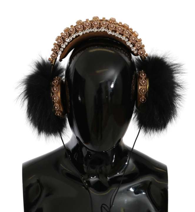 Priser på Dolce & Gabbana Gold Black Crystal Embellished Headphones