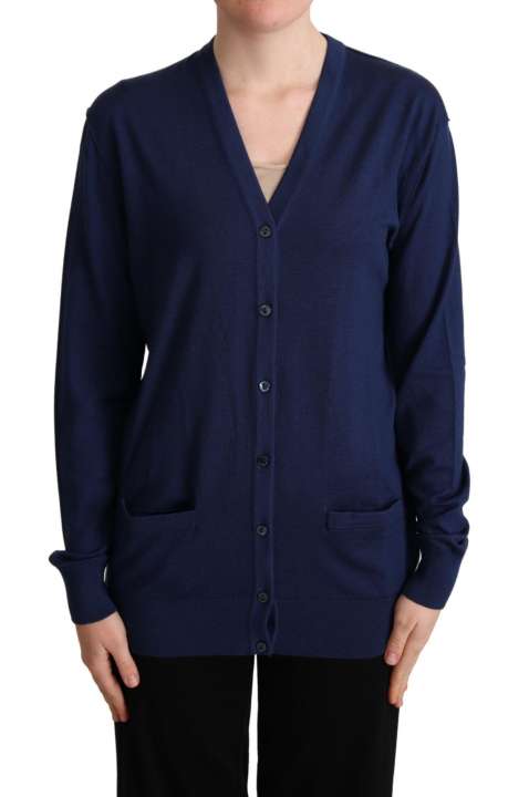 Priser på Dolce & Gabbana Elegant Virgin Wool Blue Cardigan