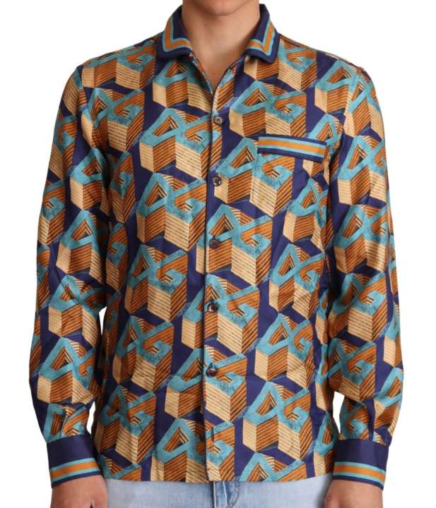 Priser på Dolce & Gabbana Elegant Silk Casual Shirt with DG Logo