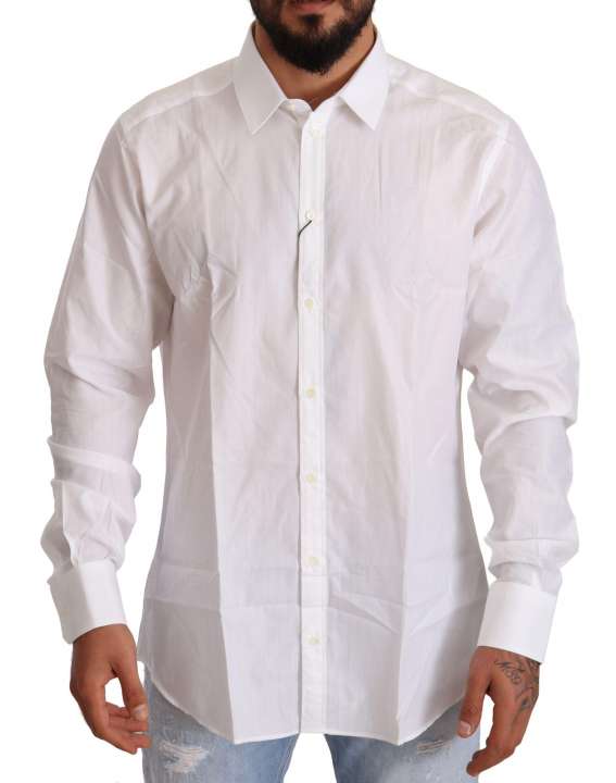 Priser på Dolce & Gabbana Elegant White Martini Fit Shirt