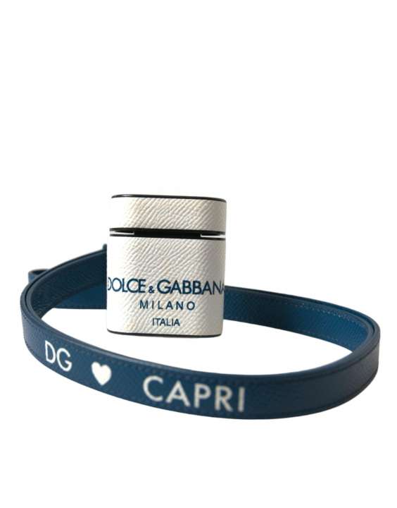 Priser på Dolce & Gabbana Chic Leather Airpods Case in Blue & White