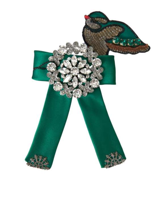 Priser på Dolce & Gabbana Green Satin Bird Crystal Dame Hair Clip