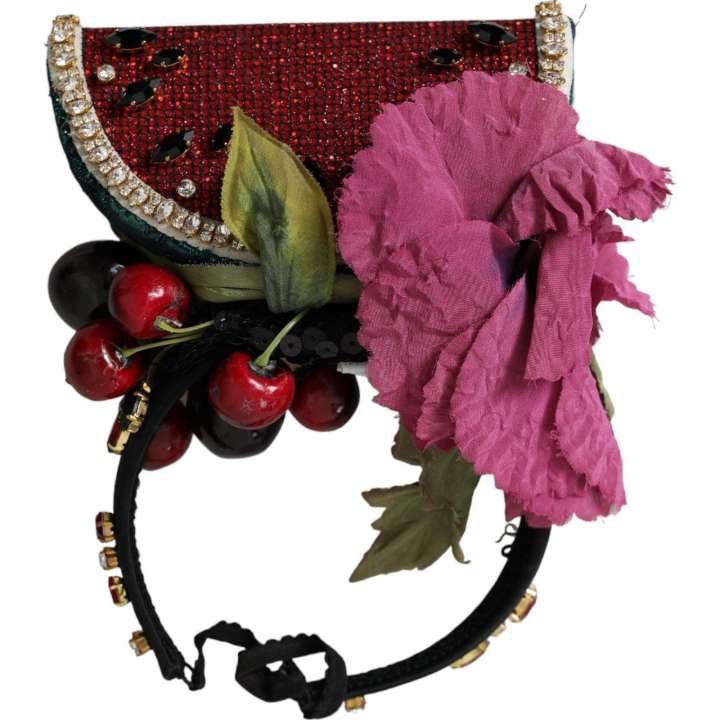 Priser på Dolce & Gabbana Red Watermelon Cherry Crystal Hairband Statement Diadem