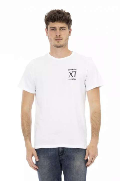 Priser på Bikkembergs Elegant White Front Print T-Shirt