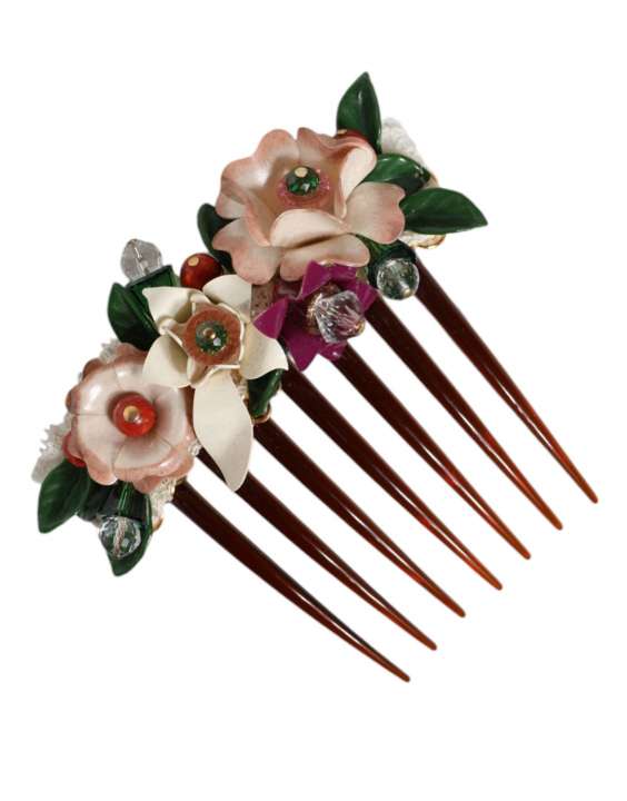 Priser på Dolce & Gabbana Brown Plastic Crystal Floral Dame Hair Comb