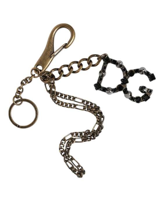 Priser på Dolce & Gabbana Silver Tone Metal DG Logo Crystal Keychain Keyring