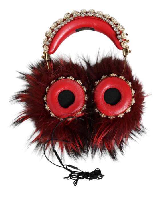 Priser på Dolce & Gabbana Red Gold Crystal Fur Headset Audio AUX Headphones