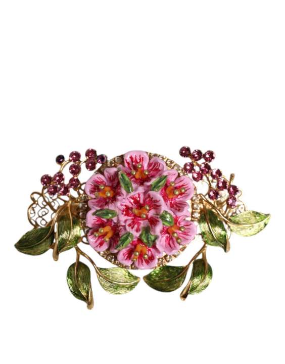 Priser på Dolce & Gabbana Gold Tone Brass Crystal Floral Hair Clip