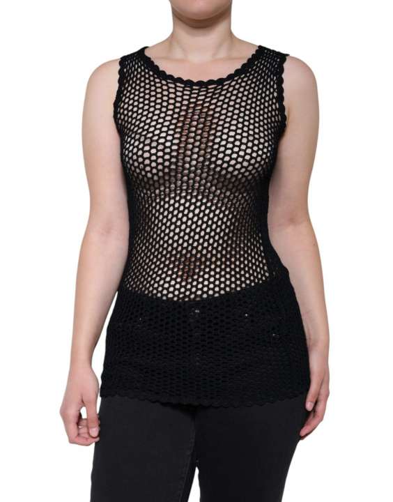 Priser på Dolce & Gabbana Black Mesh See Through Sleeveless Tank Top