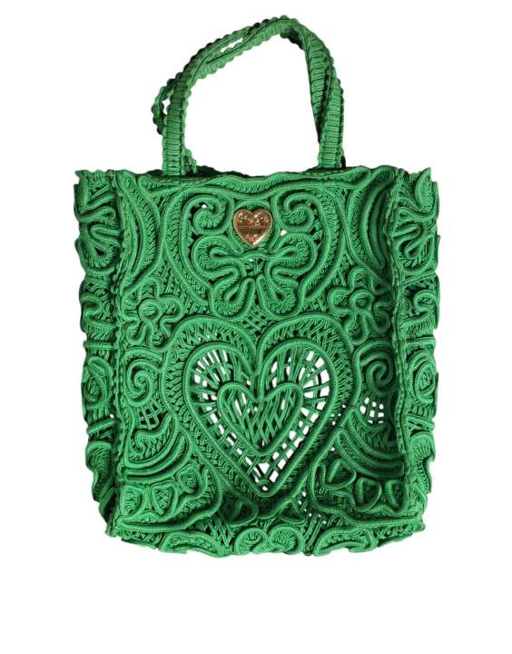 Priser på Dolce & Gabbana Green Small Cordonetto Lace Beatrice Tote Bag