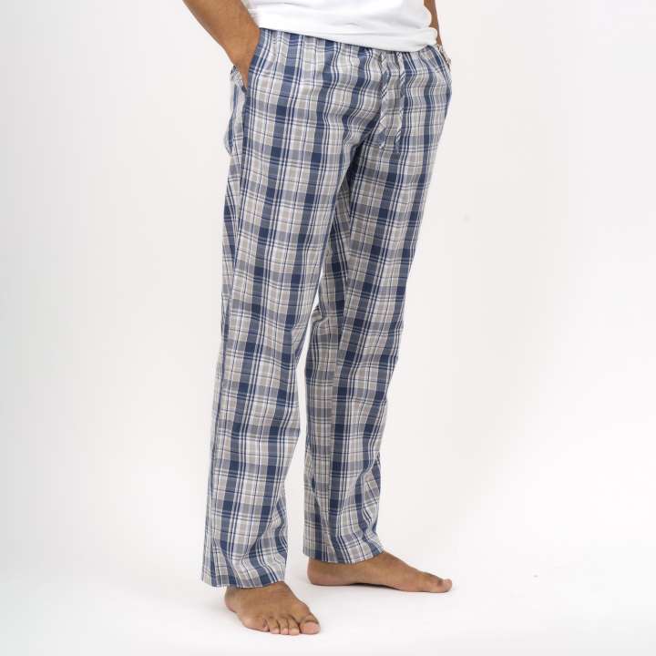 Priser på Steenholt Tommy Unisex Natbukser - Light Blue Check - XL