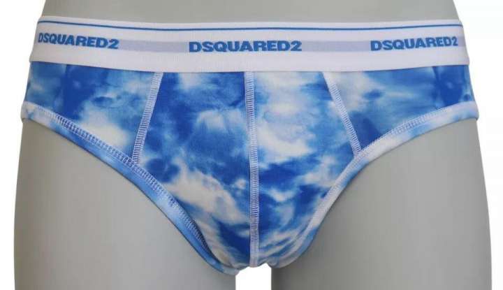 Priser på Dsquared2 Blue Tie Dye Cotton Stretch Herre Brief Underwear