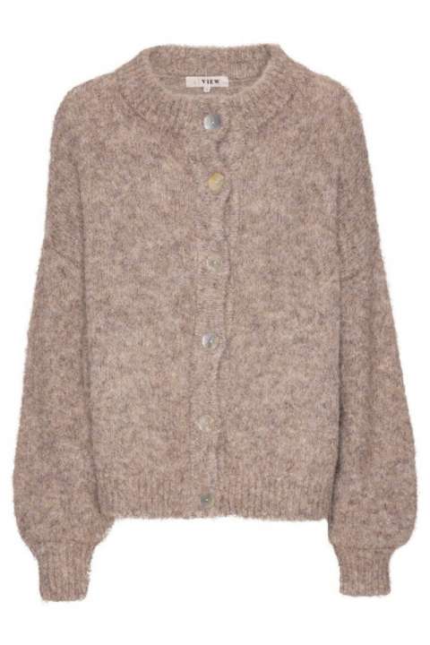 Priser på A-View - Cardigan - Patrisia Solid Knit Cardigan - Light Brown