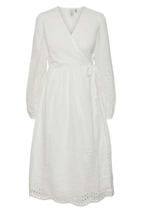 Priser på Y.A.S - Kjole - YAS Luma LS Long Wrap Dress - Star White