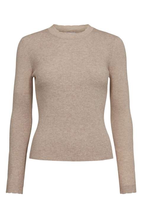 Priser på Nümph - Bluse - Nuroa O-Neck Pullover - Sesame Melange