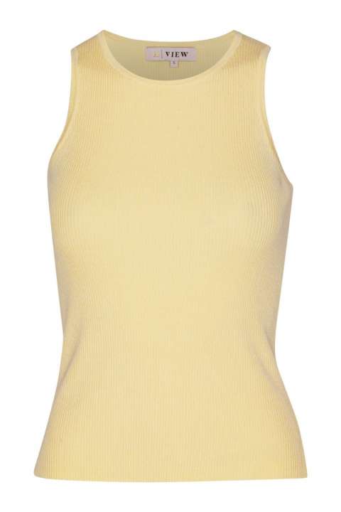 Priser på A-View - Top - Rib Knit Tank Top - Pale Yellow