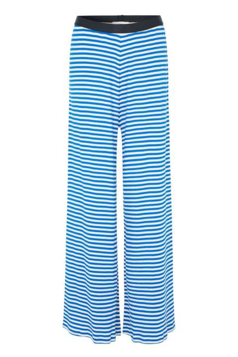 Priser på Mads Nørgaard - Bukser - 2x2 Cotton Stripe Veran Pants - 2x2 Stripe Surf The Web/Vanill