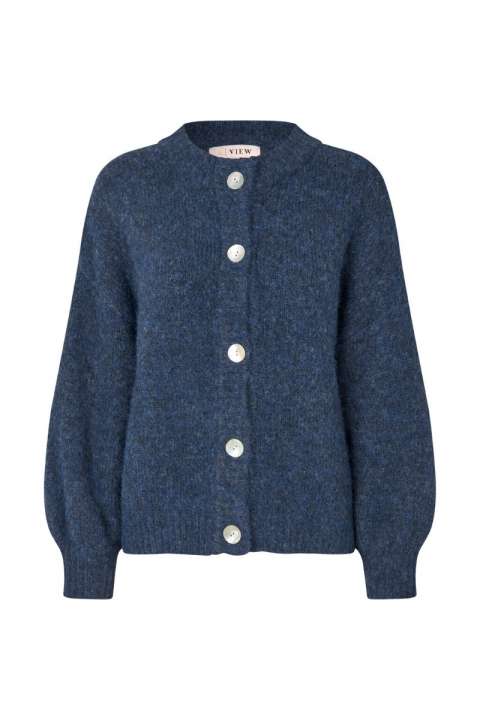 Priser på A-View - Cardigan - Patrisia Solid Knit Cardigan - Navy