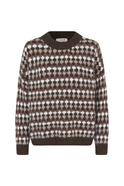 Priser på A-View - Strik - Patrisia Knit Pullover - Brown/Sand