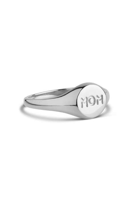 Priser på Enamel - Ring - Mom Signet Ring - Silver