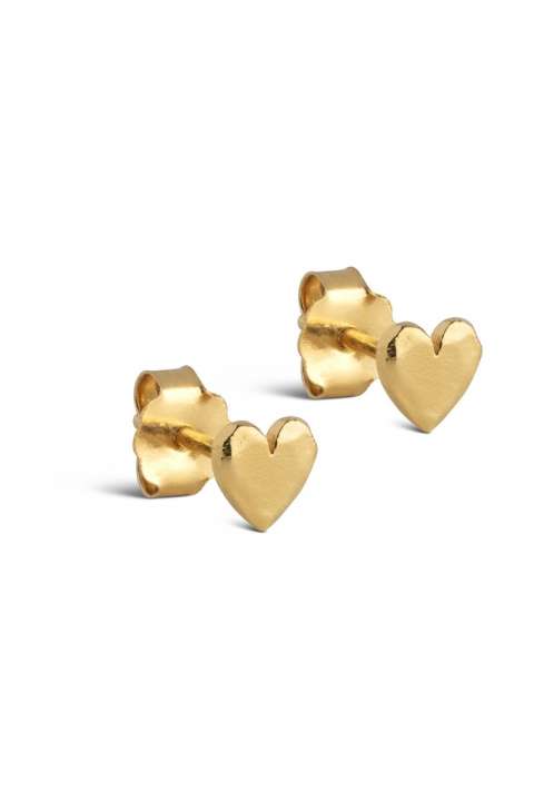 Priser på Enamel - Øreringe - Heart Studs - Gold