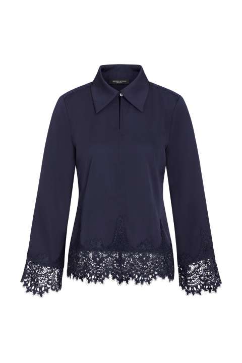 Priser på Bruuns Bazaar - Bluse - Women CedarsBBElaina Blouse - Navy (Levering midt december)