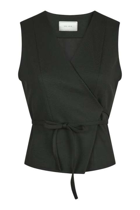 Priser på Neo Noir - Vest - Samara Twill Wrap Waistcoat - Black