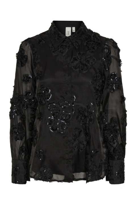 Priser på Y.A.S - Skjorte - YAS Frima Ls Shirt S. - Glitter Black