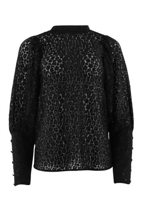 Priser på Continue - Bluse - Maja 2 Tone Lace - Black Lace