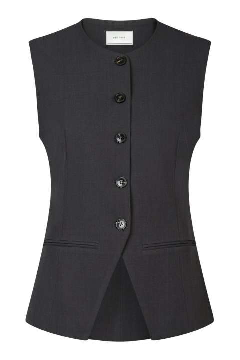 Priser på Neo Noir - Vest - Fabia Structure Waistcoat - Dark Grey