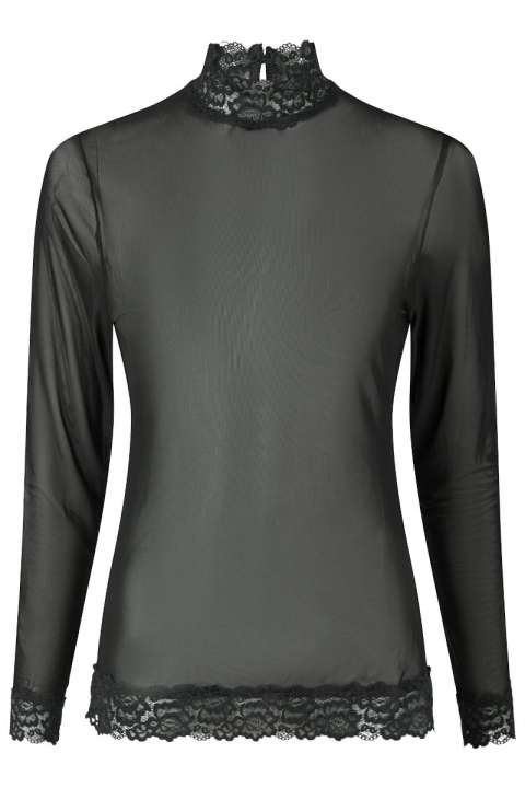 Priser på Neo Noir - Bluse - Liza Mesh Lace Blouse - Black