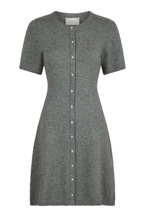 Priser på Neo Noir - Kjole - Elise Knit Dress - Dark Grey Melange