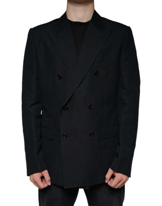 Priser på Dolce & Gabbana Black Linen Double Breasted Dress Blazer