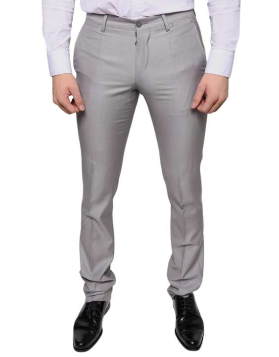 Priser på Dolce & Gabbana Light Gray Wool Dress Pants